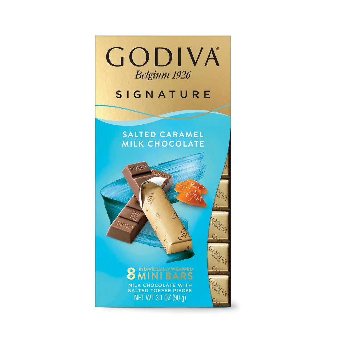 Signature Salted Caramel Milk Chocolate Mini Bars, Set of 12