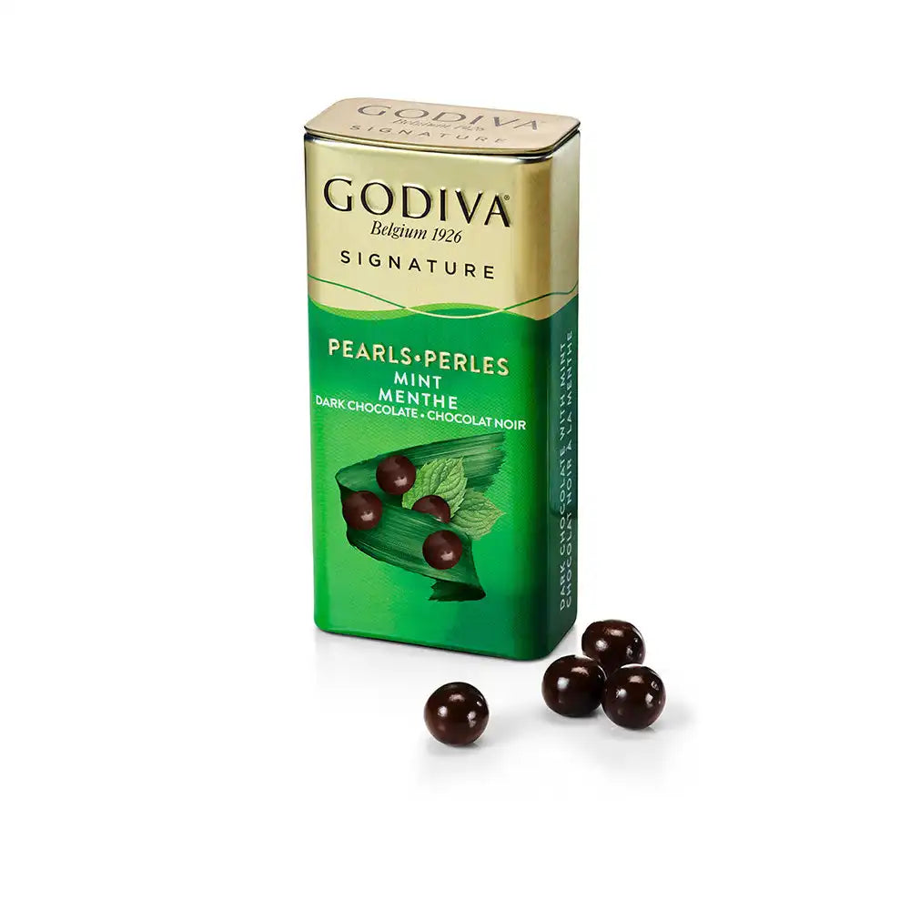 Dark Chocolate Pearls with Mint, Set of 18