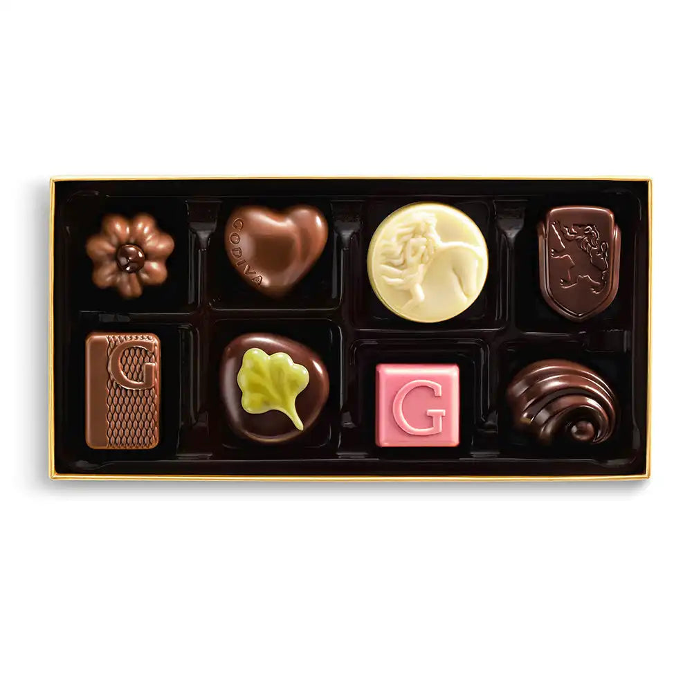 Assorted Chocolate Gold Gift Box, Holiday Edition, 8pc.